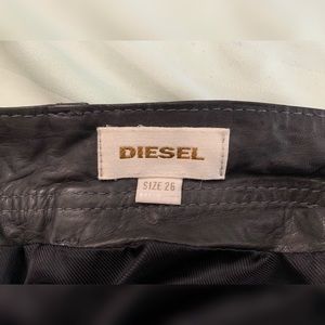 Mens Diesel Leather Thavar Pants 